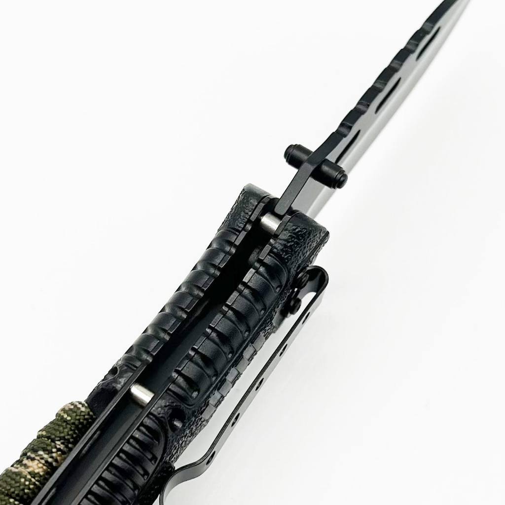 มีดแค้มปิ้ง สีทูโทน มีดเชือกพันด้าม EDC Tactical Camping มีดพกพาสะดวก มีดพับอเนกประสงค์ มีดพกพาpub26 รูปที่ 3