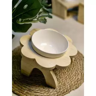 Pets Enjoy มาใหม่โต๊ะวางชามอาหารรุปดอกไม้ mini พร้อม ถ้วยขนาด5นิ้ว สำหรับสัตว์เลี้ยง
