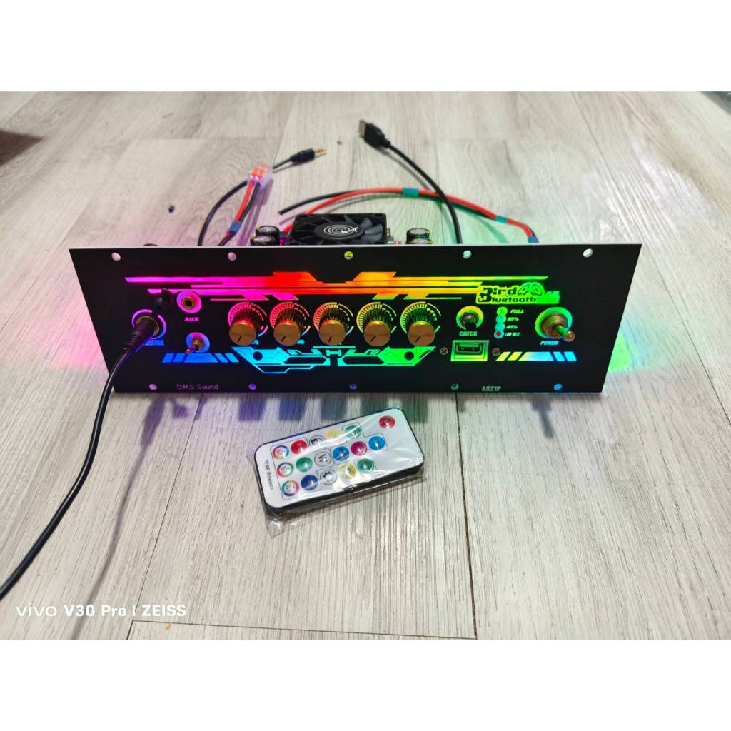 ชุดเพลท AS21P ไม่ย้ายสาย  โม เบสกลางแหลม วัดแบตธรรมดา มีไฟled มีusb