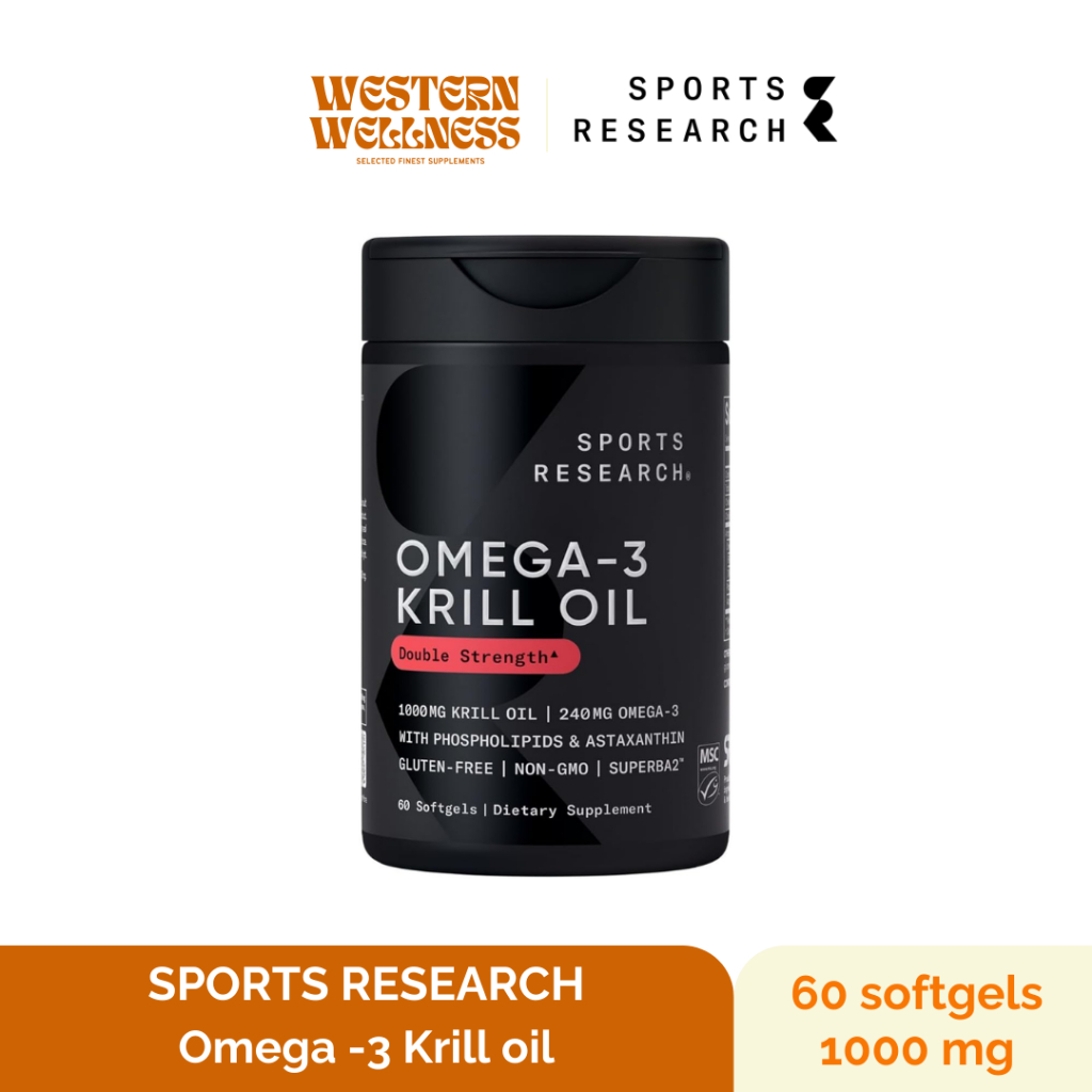 Sports Research - Omega 3 Krill Oil (1000 mg - 60 Softgels) โอเมก้า 3 คริลออย