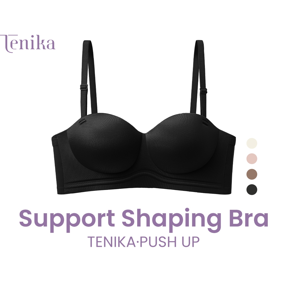 TENIKA Bra บราดัน 1/2 ถ้วย มีสายสะพายไหล่แบบถอดได้ ไร้ร่องรอยและไร้กรอบ บรา Bra-007