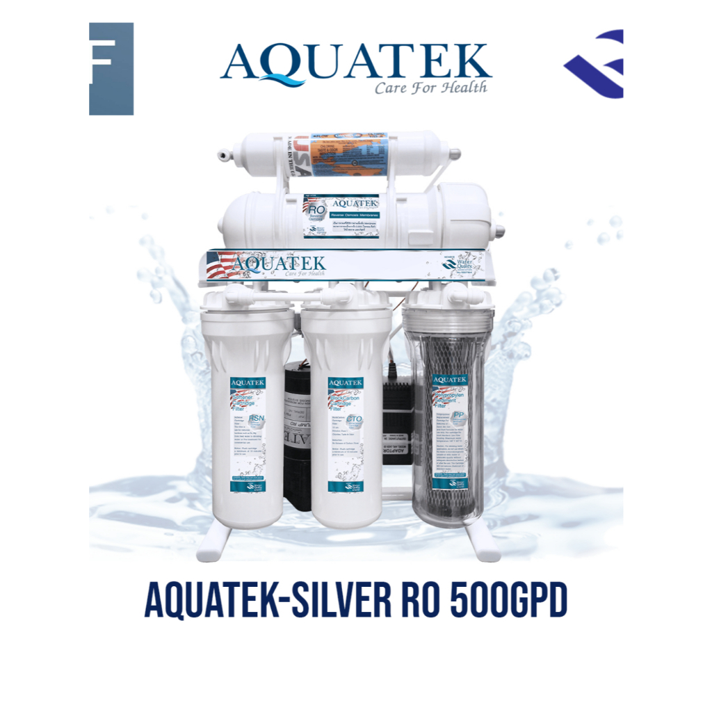 เครื่องกรองน้ำ 5 ขั้นตอน RO 500 GPD AQUATEK-SILVER