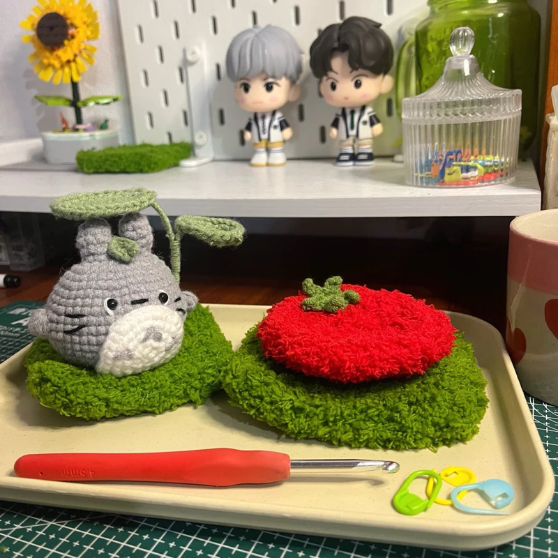 ( พร้อมส่ง ) แผ่นรองแก้ว หญ้าเทียมไหมพรม⛳️