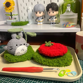 ( พร้อมส่ง ) แผ่นรองแก้ว หญ้าเทียมไหมพรม⛳️