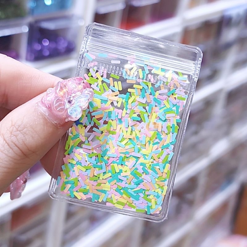 New!สินค้าเข้าใหม่ Cute Stick Glitter กลิ๊ตเตอร์ กากเพชร รูปแท่งสีพาสเทล งานพรีเมี่ยมบางพิเศษ สำหรับติดเล็บ-งานDIY