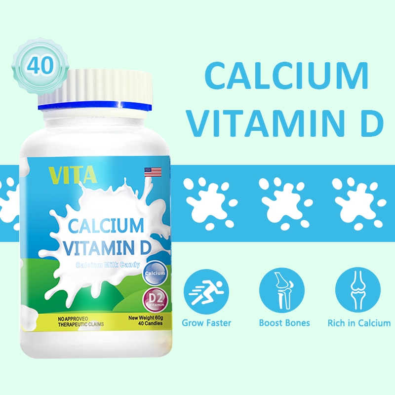 VITA Child Calcium Calcium Plus 1 กระปุก (40 แคปซูล) ผลิตภัณฑ์เสริมอาหารแคลเซียม พลัส