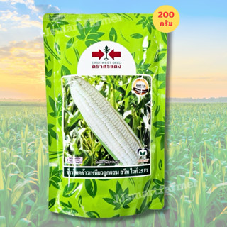 สวีทไวท์ 25 1,000 เมล็ด ข้าวโพดข้าวเหนียว ตราศรแดง🌽🤍