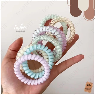 พร้อมส่ง⚡ มีเก็บเงินปลายทาง💸 ยางรัดผมแบบเกลียว 1.Set ได้ 4 เส้น สไตล์เกาหลีมี 5 สีให้เลือก (ราคาต่อ 1 Set) : Do hight