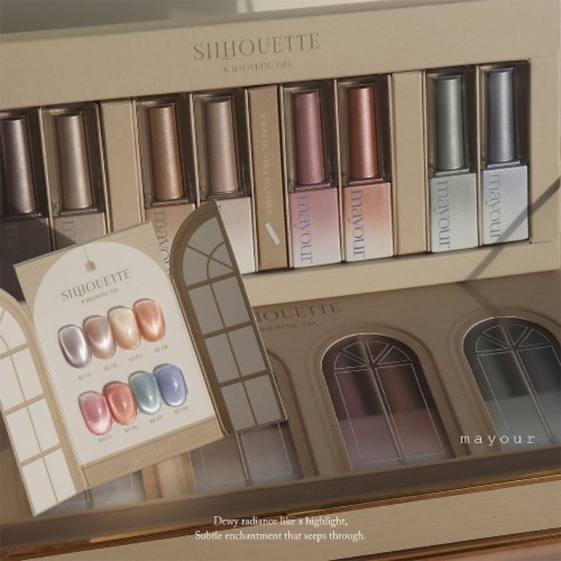 เซตสีเจลเกาหลี​ MAYOUR ✨Silhouette gel 8​ สี Magnetic (8ขวด)​