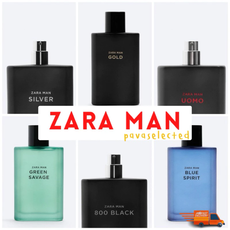 ZARA MAN EDT น้ำหอมผู้ชาย ซาร่า Man Gold Silver Blue Uomo 800Black Midnight Hour Green Savage Navy