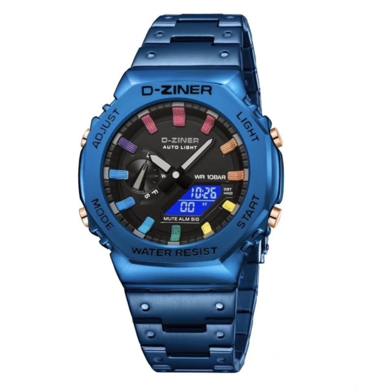 นาฬิกาแบรนด์ Dziner แบรนด์แท้ นาฬิกากันน้ำ นาฬิกาแถมพร้อมกล่องแบรนด์ นาฬิกาผู้ชาย นาฬิกา 2 ระบบ