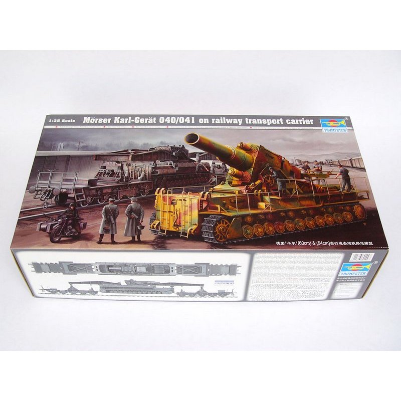 พลาสติก โมเดล ประกอบ TRUMPETER สเกล 1/35 Morser Karl-Gerat 040/041 on railway transport carrier (Tho