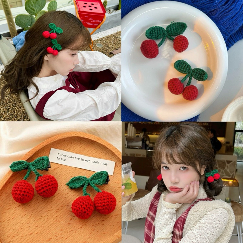 กิ๊บติดผมเชอร์รี่ 🍒 เครื่องประดับผมแสนหวาน