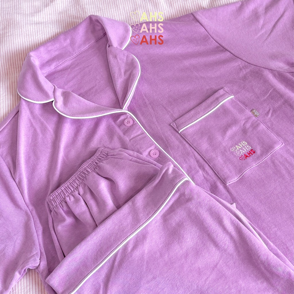 AHS. ชุดนอนเรียบ ผ้าคอตตอน  ทรง Unisex - Sleepwear ผ้า Cotton 100% / ผลิตในไทย
