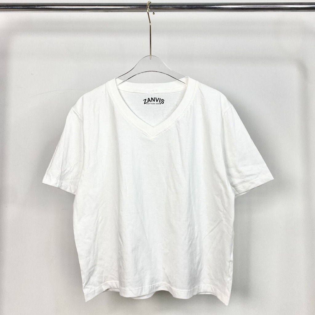 เสื้อครอป คอวี สีพื้น มีให้เลือก 3 ไซต์ อก 40 44 50 เสื้อยาว 20 นิ้ว