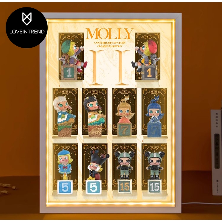 ตู้โชว์โมเดล MOLLY Anniversary Classic Returns 2 กรอบแขวนผนังพร้อมไฟ LED ปรับสีได้