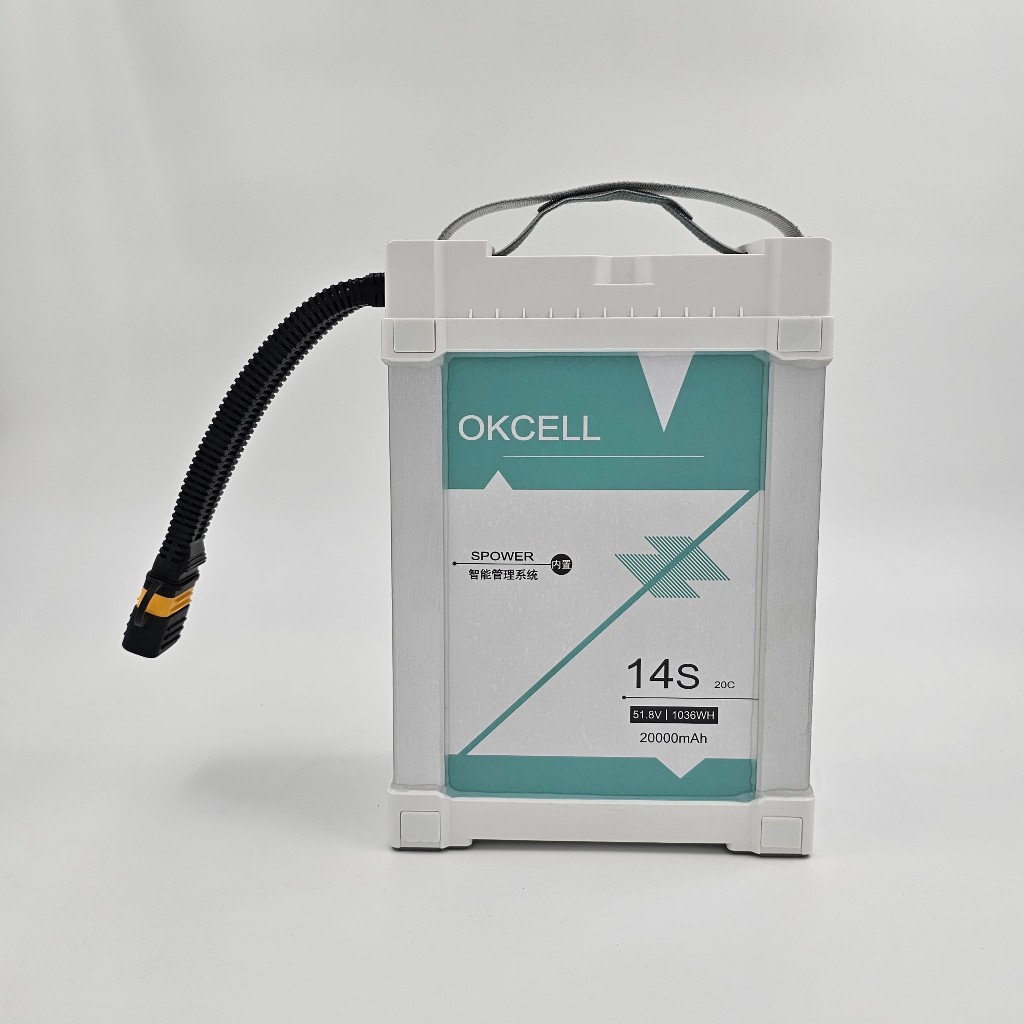 สมาร์ตแบตเตอรี่ โดรนเกษตร OKCELL 14S20000 mAh Li-HV AS150U ไม่มีบาลานซ์พอร์ต ชาร์จได้กับเครื่องชาร์จ