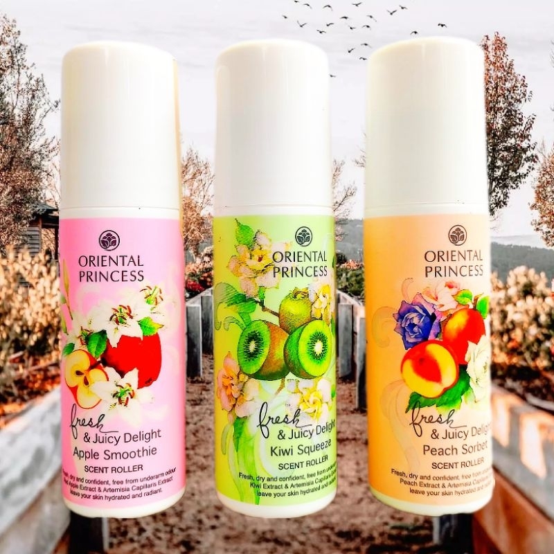 Oriental Princess โรลออนระงับกลิ่นใต้วงแขน | for Men | Peach Sorbet | Kiwi Squeeze | Apple Smoothie