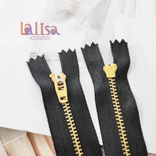 ซิปฟันทองเหลือง ซิปชุด ซิปตัด ซิปกางเกง ขายเป็นเส้น #3 brass zipper 4'' /5'' 6''/7" (E-2-A,AAK-21)