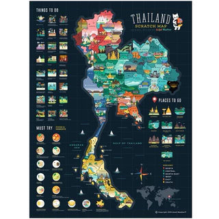 Good Weather Scratch Map : แผนที่ขูดได้ ประเทศไทย แผนที่ไทย แผนที่โลก Thailand BT21