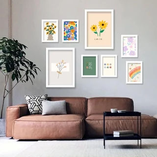 [เซ็ต8ชิ้น] กรอบรูปแต่งบ้านมินิมอลยกเซ็ต ลายคุมโทนน่ารักๆ ได้ทั้งหมด 8 ชิ้น