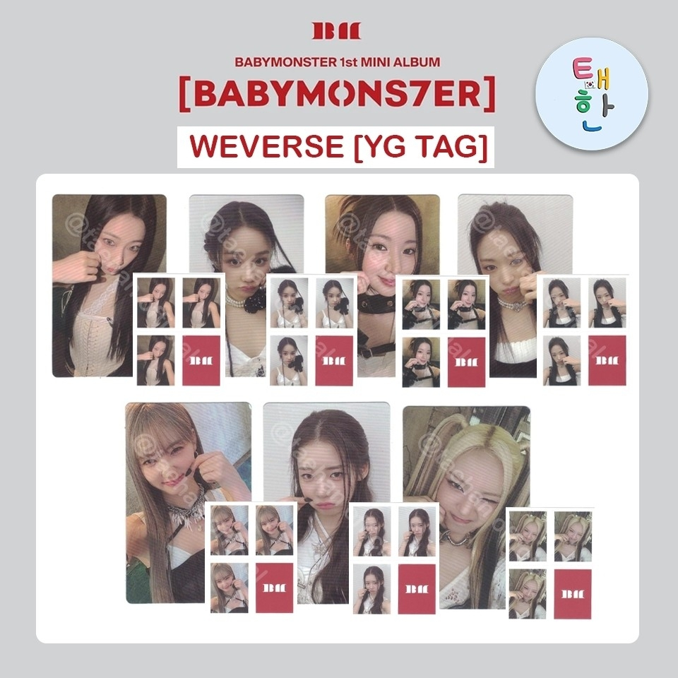 ✅พร้อมส่ง [BABYMONSTER] PHOTOCARD EVENT  อัลบั้ม [BABYMONS7ER] (Weverse Shop POB YG TAG Ver.)