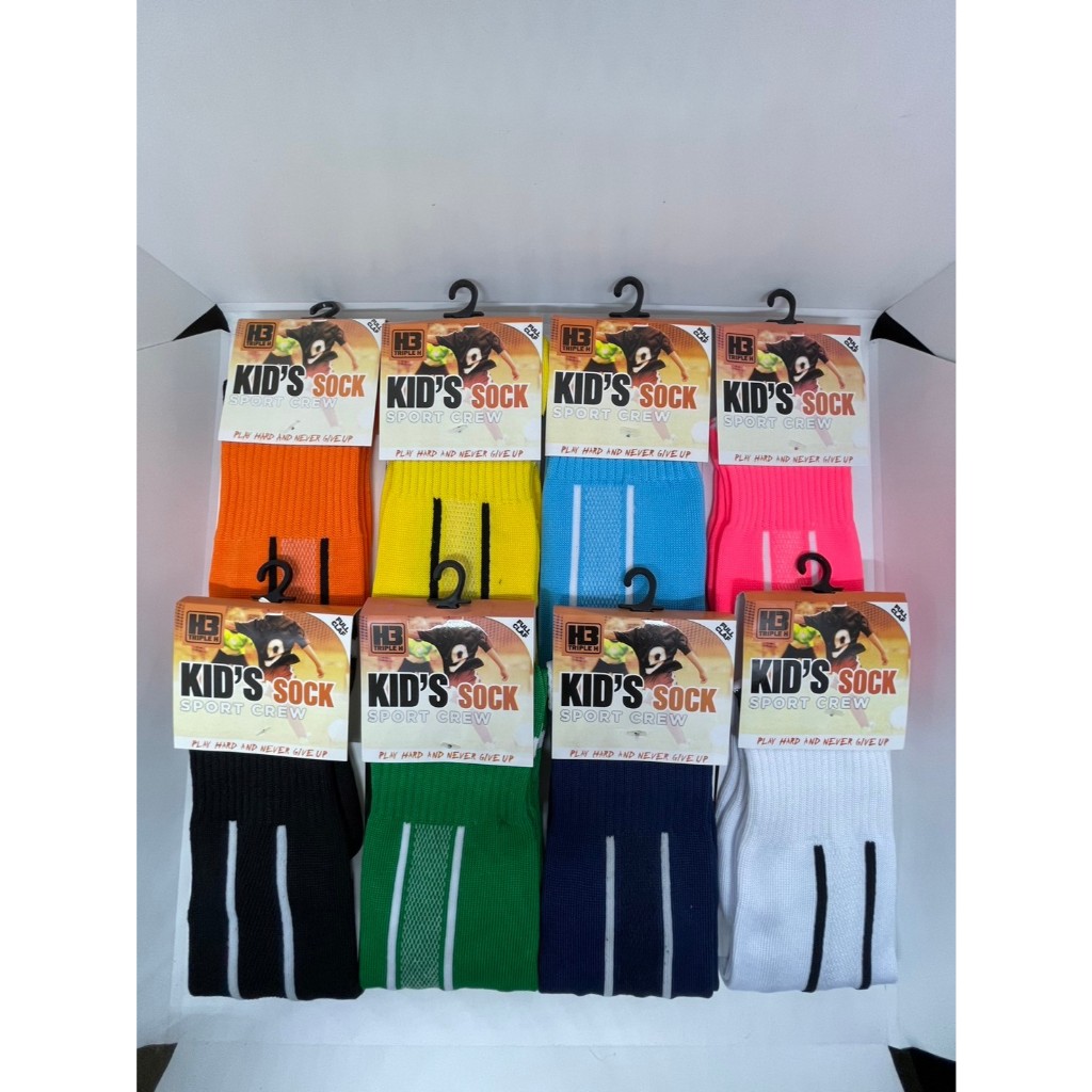 H3 Sport(เอชทรี สปอร์ต)ถุงเท้าฟุตบอล ถุงเท้าฟุตบอลเด็ก H3 Standard Kid Sock ขนาด 32 eur-38 eur (8-12 ปี)