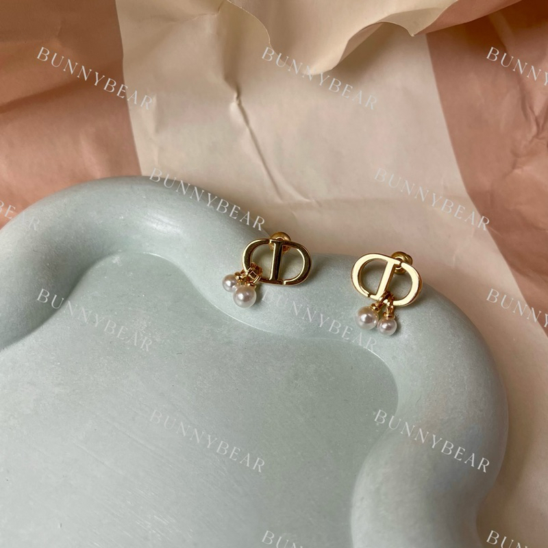 (D42)ต่างหู CD ห้อยมุก งานHIEND พร้อมส่ง (มุกคู่)