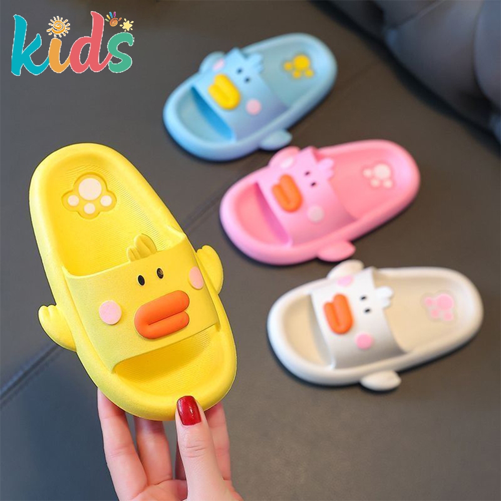 Kids รองเท้าแตะกันลื่นพื้นนุ่มน่ารักสำหรับเด็กใหม่ห้องน้ำกันน้ำสวมใส่กลางแจ้งในร่มสะดวกสบายและทันสมัย