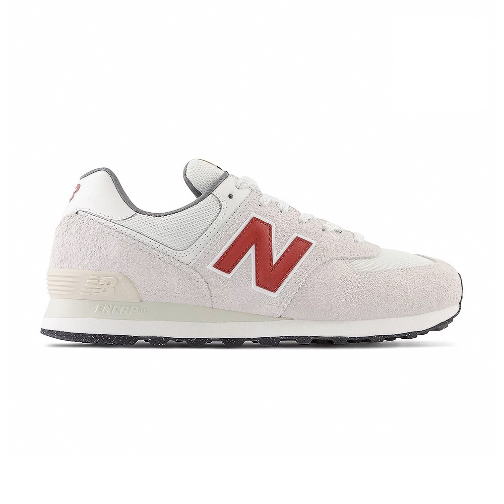 New Balance NB 574 รองเท้าลำลองย้อนยุคสีขาวและสีแดงสำหรับผู้ชายและผู้หญิง U574SOR