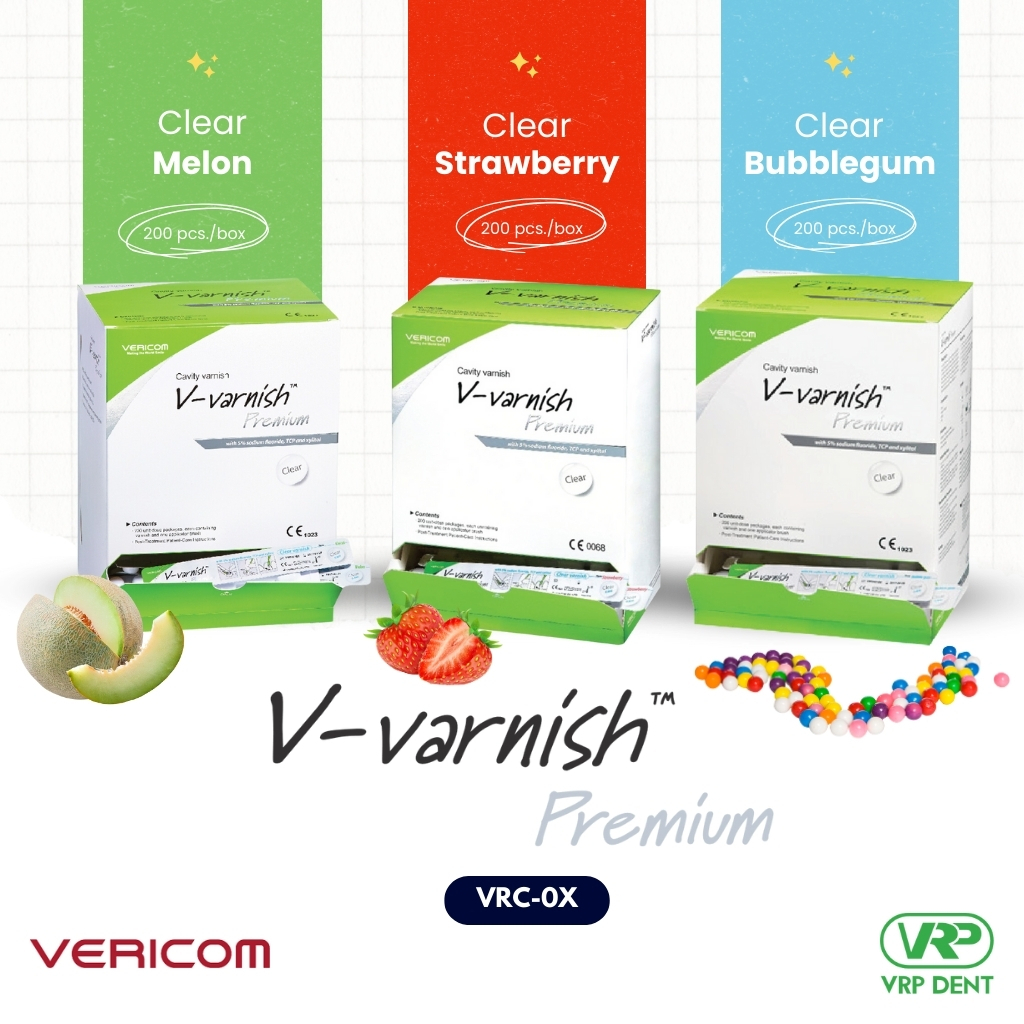 [ยกกล่อง] V-varnish premium VRC-0X ฟลูออไรด์วานิช 1 กล่อง 200 ชิ้น