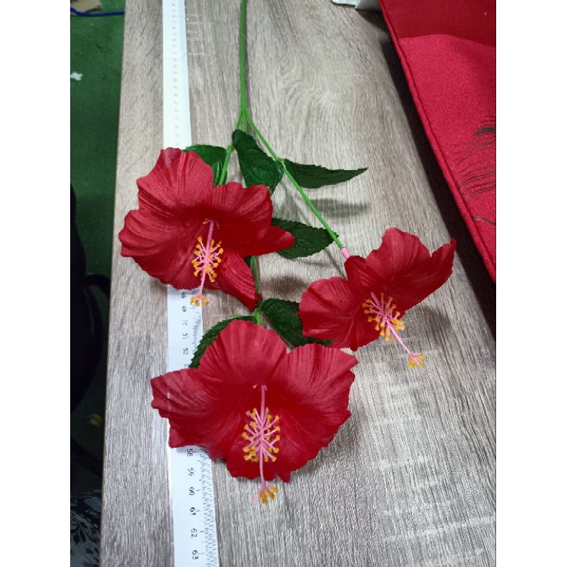 ดอกชบาปลอม ชบาแดง ดอกไม้ประดิษฐ์