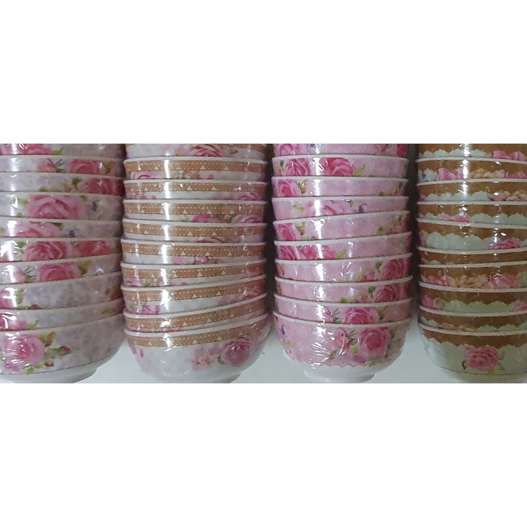 145 ถ้วยลายดอกพลาสติกอย่างดี ขนาด 4.5นิ้ว ราคาโหลละ(12ใบ)