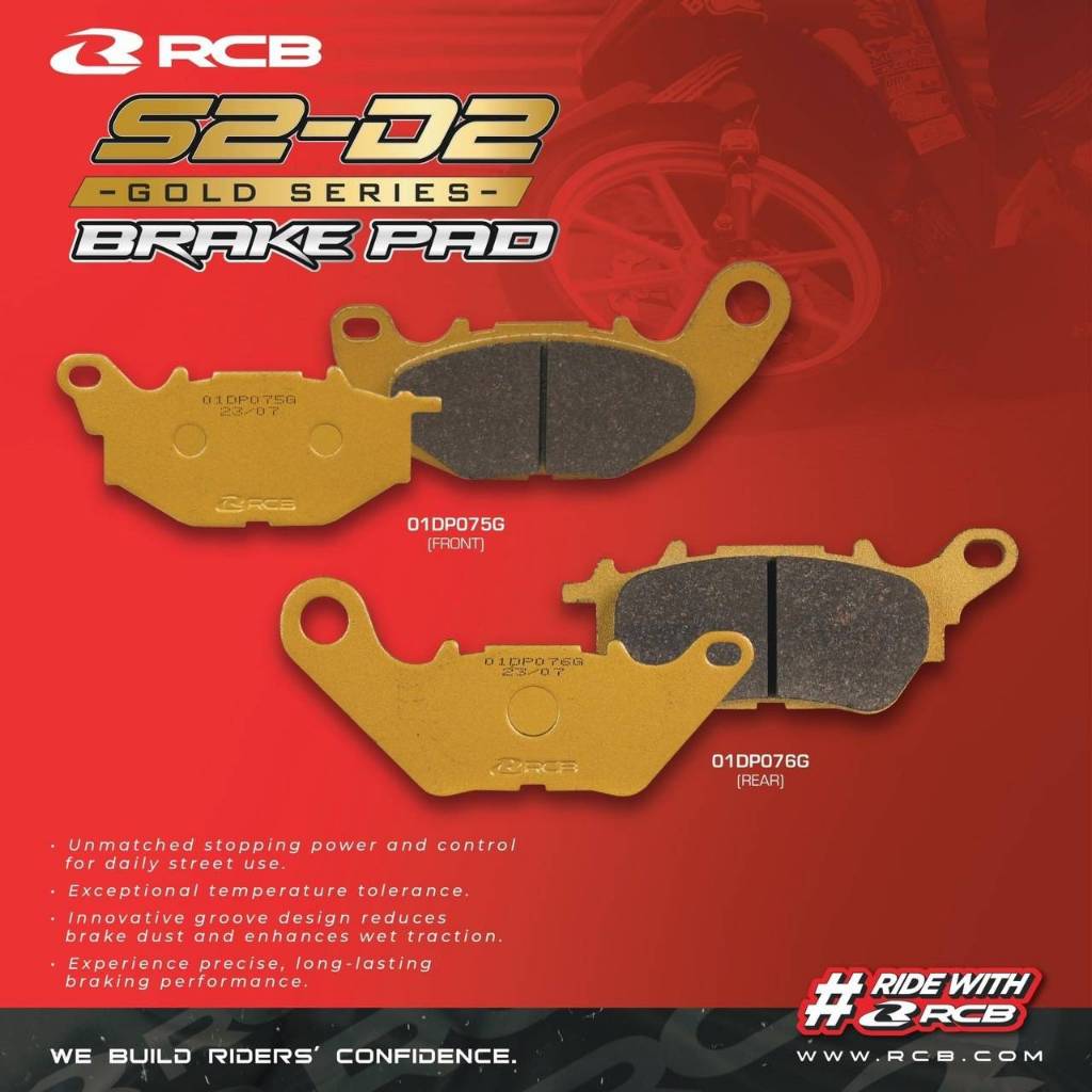 RCB ผ้าเบรคเซรามิค หน้า / หลัง Xmax (สีทอง) Gold-Series  แท้