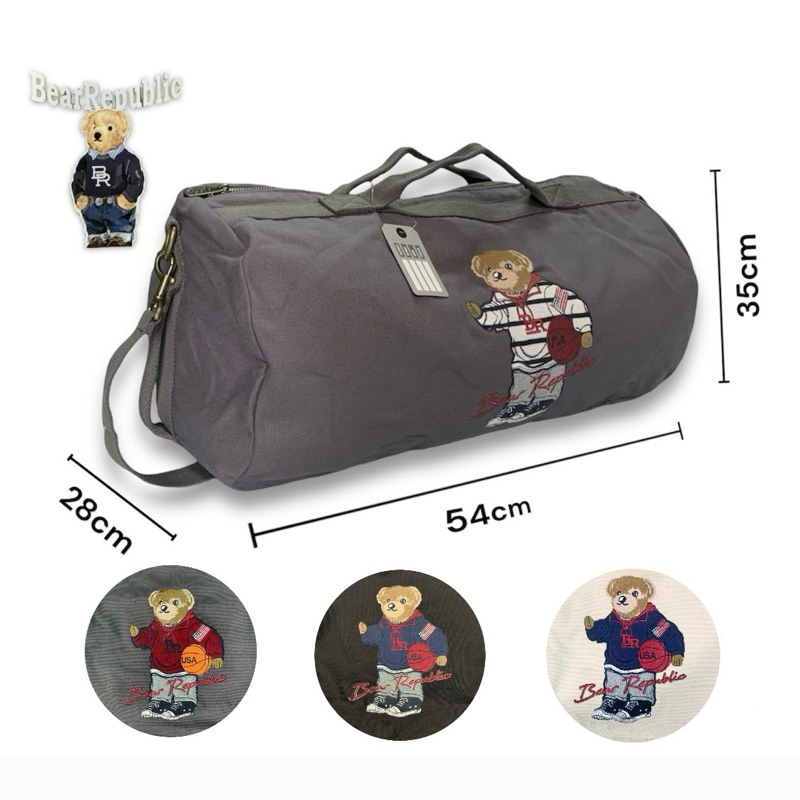 Bear Republic กระเป๋าผ้าปักหมี กระเป๋าเดินทาง ใบใหญ่ จุของได้เยอะ