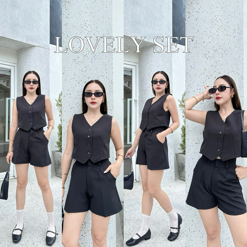 LOVELY SET | เซตกั๊กขาสั้น | ผ้าบัลลี่ผ้าหนาอย่างดีไม่ต้องใส่ซับใน งานเข้าใหม่ของทางร้าน งานไซส์(xs-xl)