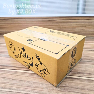 พร้อมส่ง กล่องพัสดุ เบอร์ B พิมพ์ลายหมี Hello แพ็ค 20 ใบ กล่องไปรษณีย์ ฝาชน
