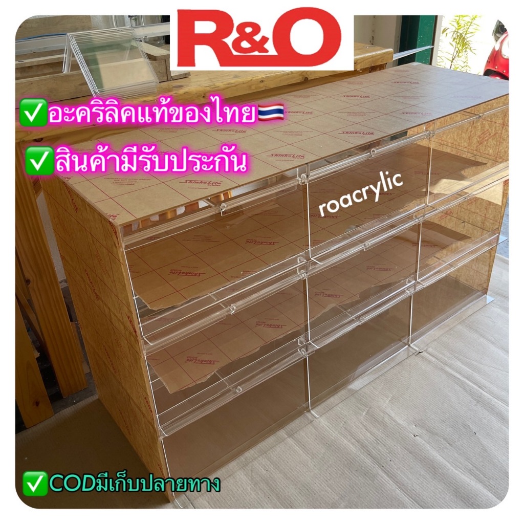 roacrylic ตู้อะคริลิคใส ตู้โชว์โดนัทและเค้กดีไซน์พรีเมี่ยม รุ่น 3 ชั้น มีฝาปิด-เปิด สีใส มี 3 ขนาดให้เลือก - รูปที่ 2