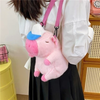 (พร้อมส่ง)Su194-COD-กระเป๋าเป้สะพายหลังสายรัดจมูก Capybara, กระเป๋าเป้สะพายหลังตุ๊กตาหมี Lang Mouse, ของขวัญตุ๊กตาหมีสํ
