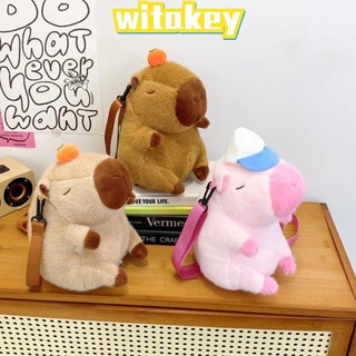 (พร้อมส่ง)Su194-COD-กระเป๋าเป้สะพายหลังสายรัดจมูก Capybara, กระเป๋าเป้สะพายหลังตุ๊กตาหมี Lang Mouse, ของขวัญตุ๊กตาหมีสํ