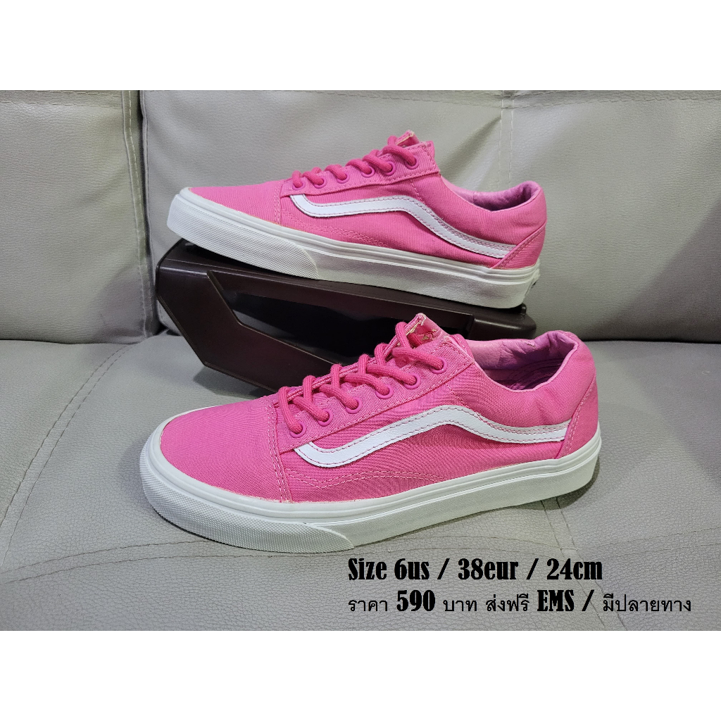 Vans Old Skool Sexy Pink Size 6us / 38eur / 24cm รองเท้ามือสอง ของแท้ 100% ส่งฟรี