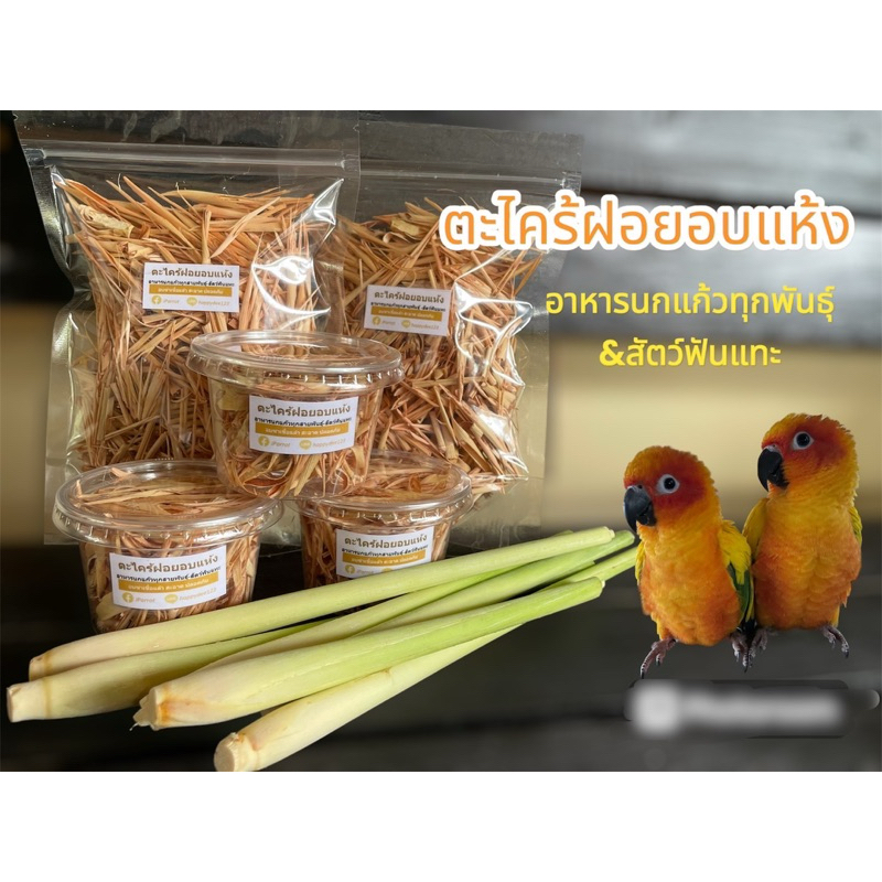 ตะไคร้อบแห้ง หั่นฆ่าเชื้อและไล่ความชื้นด้วยความร้อน สำหรับสัตว์ฟันแทะนกแก้วทุกชนิด สะอาด ปลอดภัย ประโยชย์เยอะ