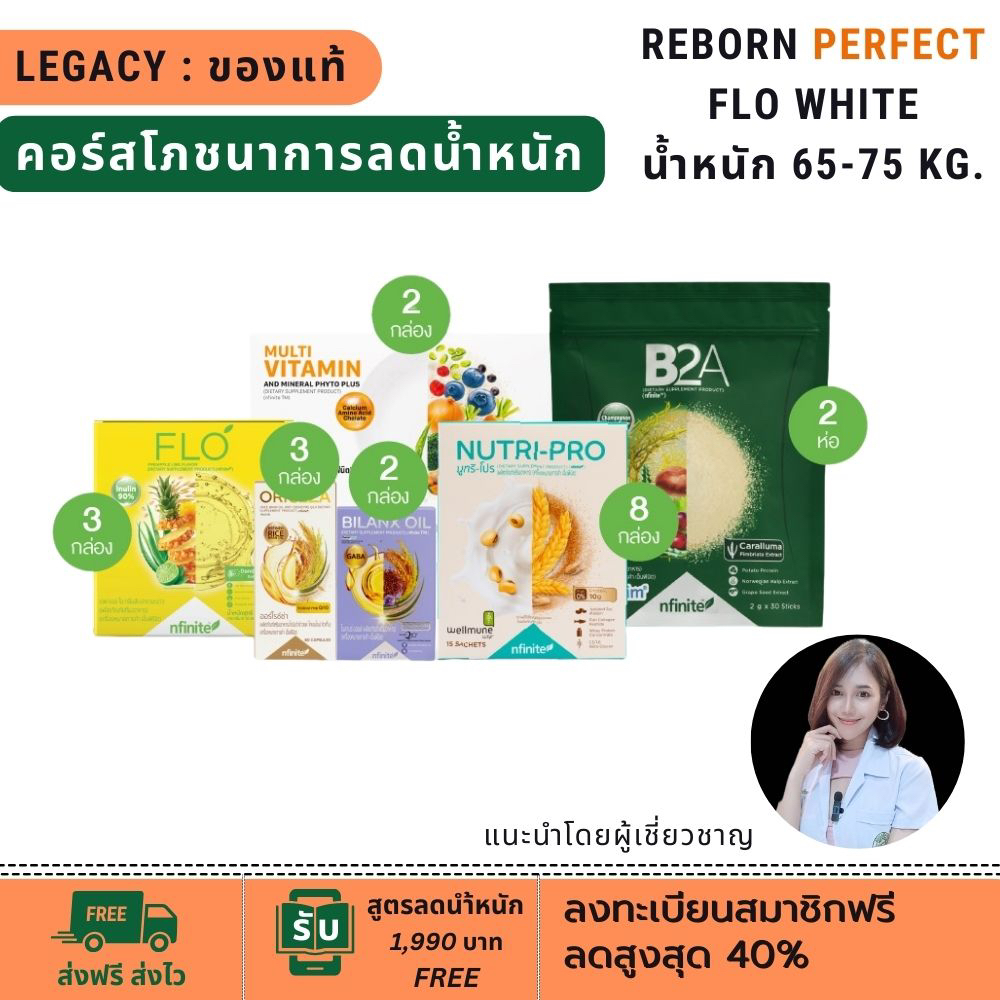 Reborn III Perfect White + แถมเครื่องชั่ง (Reborn Perfect) Legacy รีบอร์นอาหารเสริม รีบอร์นเลกาซี่