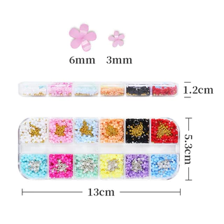 อะไหล่ติดเล็บดอกไม้สีขาวสวยๆเรียบหรู ดูแพงมาในแบบตลับ 12ข่องมี 5 แบบ 🌈 พร้อมส่งในไทย🌈