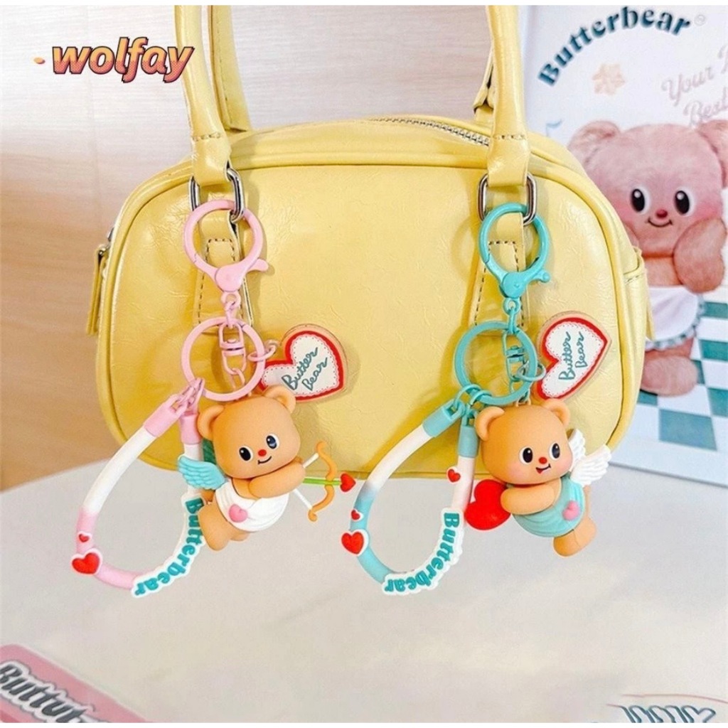สินค้าพร้อมส่งจากไทย  BUTTER BEAR  พวงกุญแจน้องเนยสุดน่ารักมี 4 แบบให้เลือก butter bear