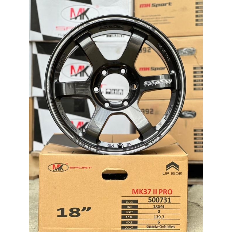 ล้อ MK Sport ล้อเบา รุ่น TE37 18x9 et0 สีเทากันเลเซอร์ขอบ ล้อเบาFlowforming หนักแค่ 8.9 กก. ราคา 1 ว