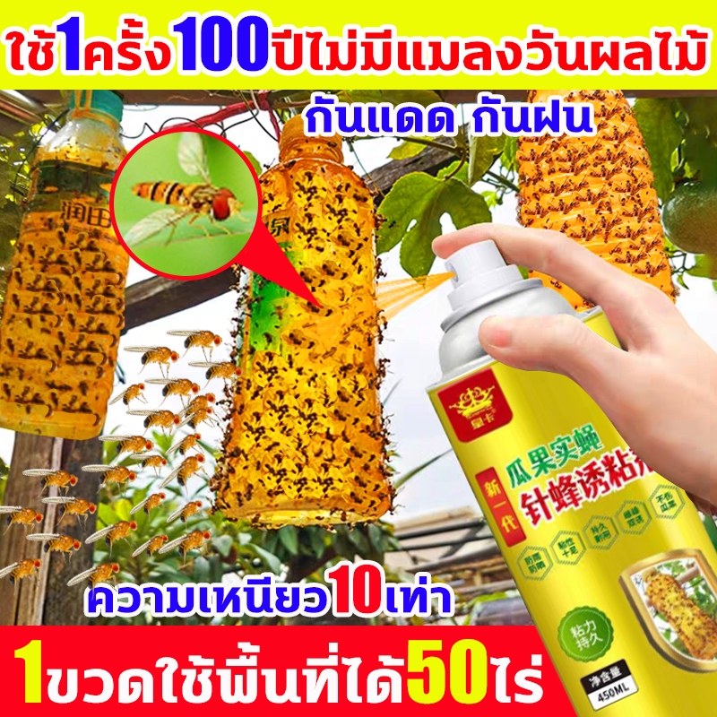 🐝 ใช้ 1 ครั้งดักฆ่าแมลงหวี่ได้ 100000 ตัว🐝 กาวดักแมลง ดักแมลงหวี่ สารล่อแมลงวันทอง 450ml เมทลยูจินอล ดักแมลงวันทอง
