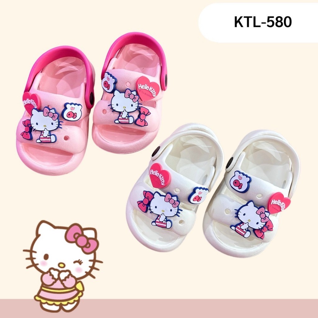 รองเท้าแตะรัดส้น Hello Kitty ทรงน่ารักนิ่มเบาใส่สบาย