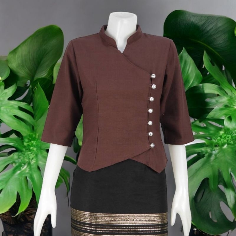 เสื้อผ้าฝ้ายชินมัย คอจีนแบบป้าย อก36-48นิ้ว แขนสามส่วน ทรงสวยงานตัดเย็บปราณีต มี5สีให้เลือกค่ะ ราคา ถูกที่สุด ดีลบีเคเค แกลเลอรีภาพที่ 2