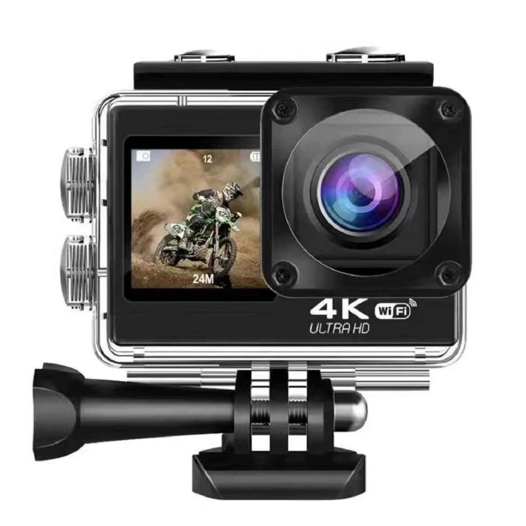 กล้องโกโปร 4K Ultra HD DV กันน้ำ 30 เมตร มุมกว้างติดหมวกและรถ